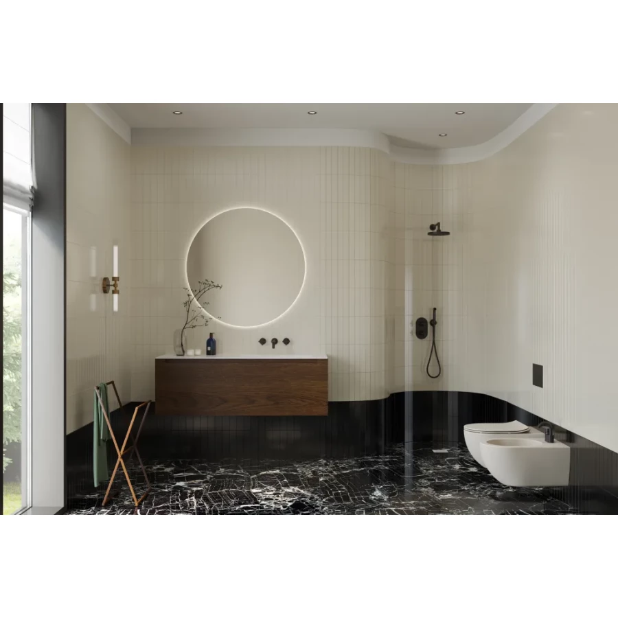 Плитка настенная Creto Aquarelle Pearl глянцевая белая 12-00-4-29-10-00-2561 24х5,8 см