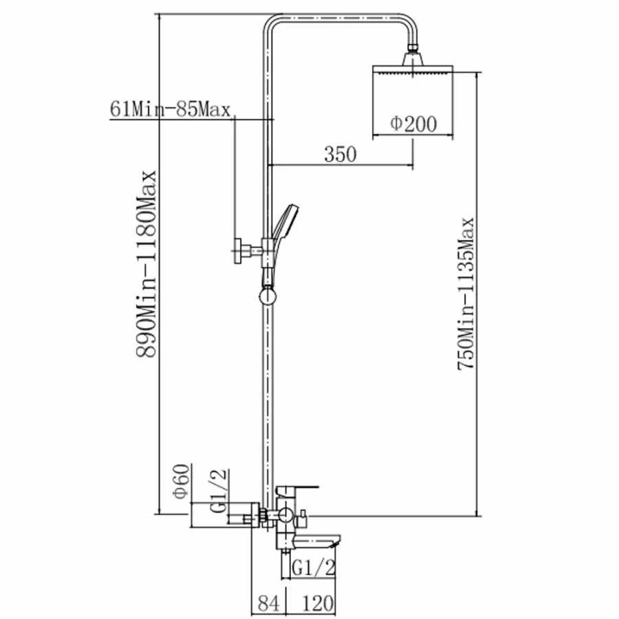Душевая система Fashun сатин A52401