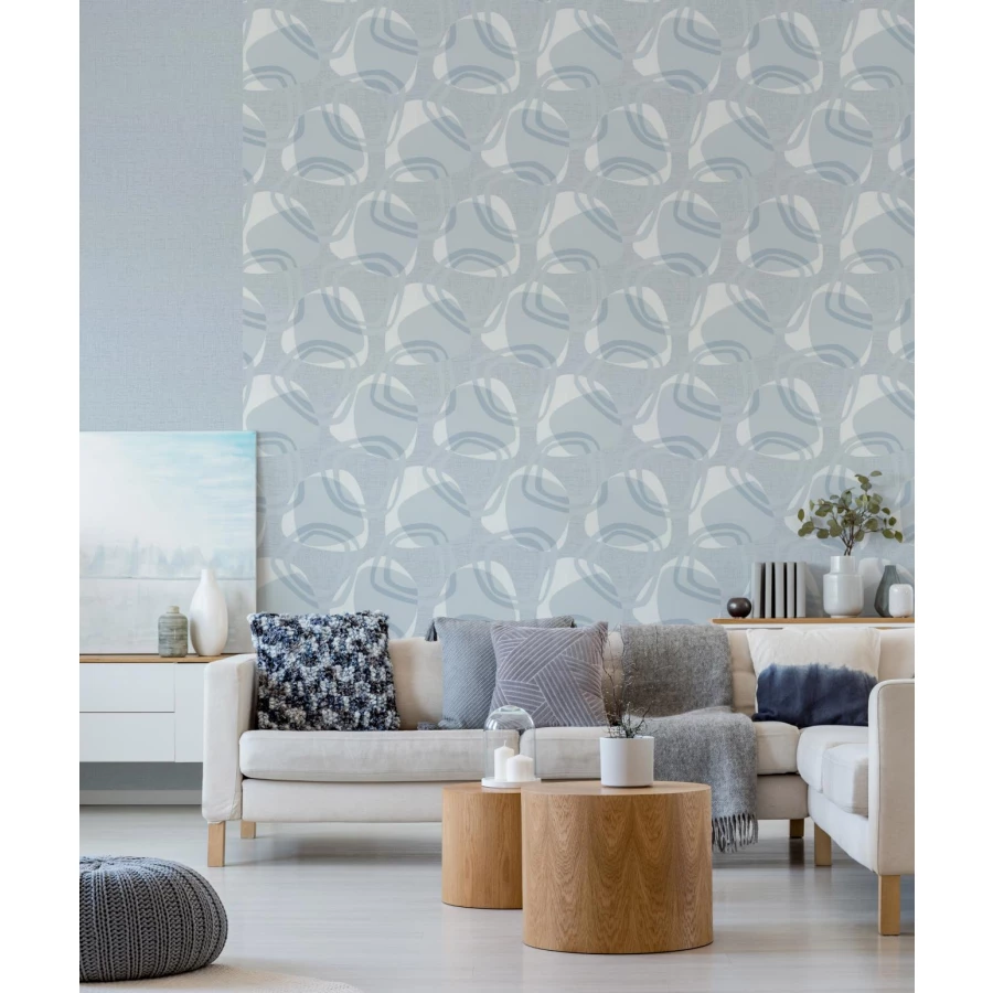 Обои флизелиновые Palitra Home Gemma HomeColor голубые HC31206-16 1,06х10,05 м
