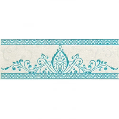 Бордюр Lasselsberger Ceramics Анастасия орнамент бело-голубой 1501-0088 8,5х25 см