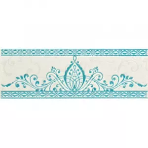 Бордюр Lasselsberger Ceramics Анастасия орнамент бело-голубой 1501-0088 8,5х25 см