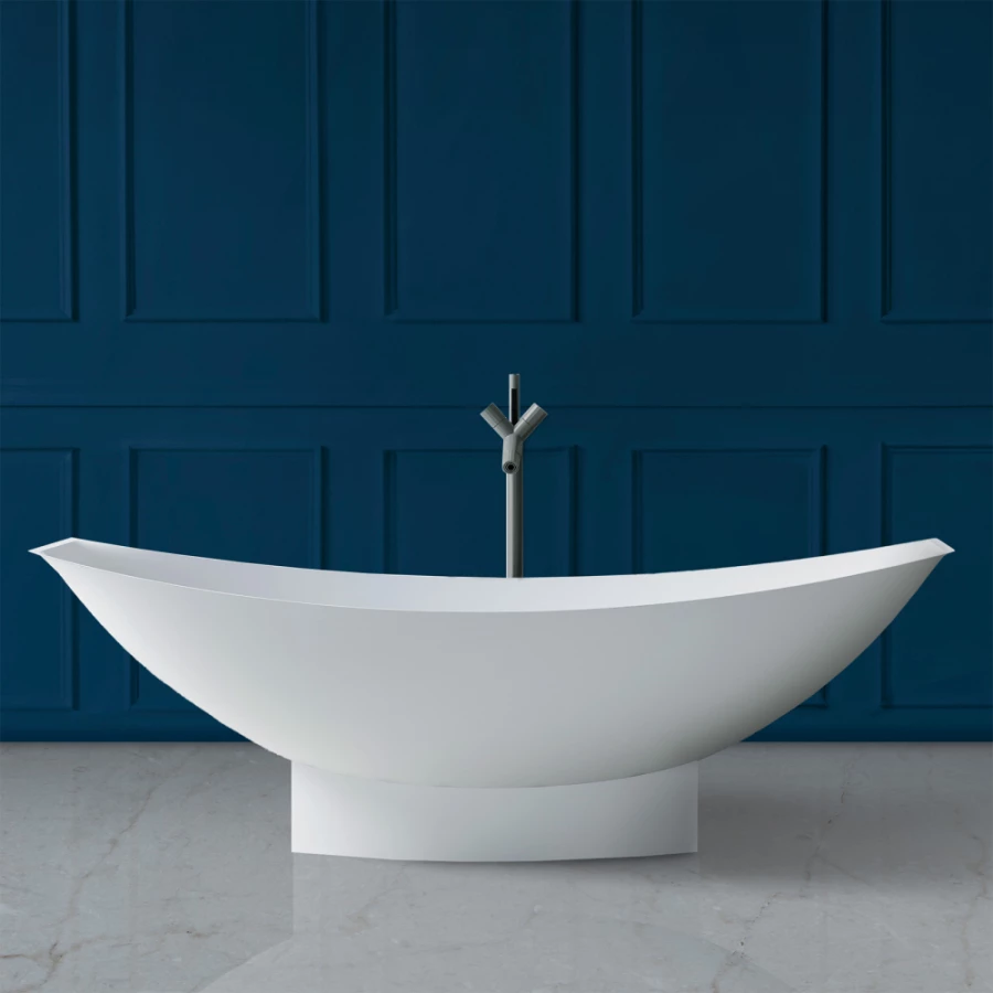 Ванна из искусственного камня Abber Stein белая матовая AS9610 180x80 см