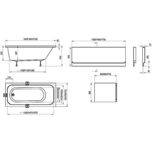 Ванна Ravak Chrome C741000000 170x75 см