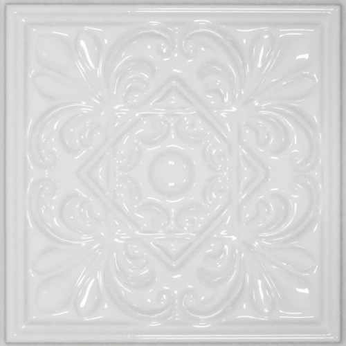 Плитка настенная Cevica Plus Classic 1 White Zinc глянцевая белая CV62799 15х15 см