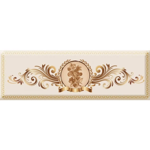 Плитка настенная Absolut Keramika Monocolor Decor Medallion Fruits 01 глянцевая бежевая AK1051 30х10 см