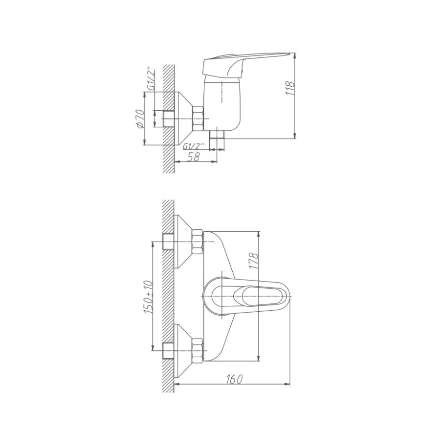 Смеситель для душа Haiba хром HB2004