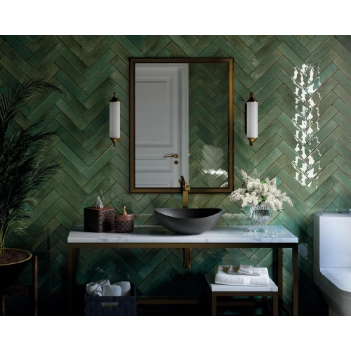 Керамогранит Dune Ceramica Agadir Selva глянцевый зеленый 188570 28х7 см