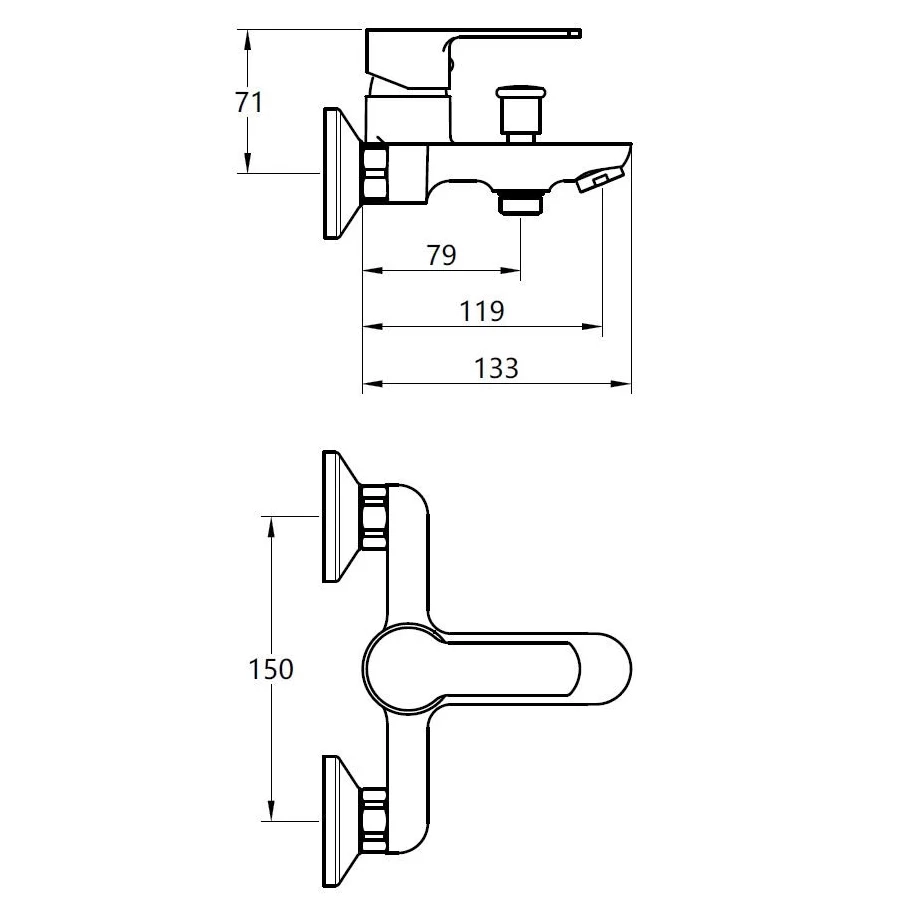 Смеситель Voda Drop для ванны без аксессуаров DP54