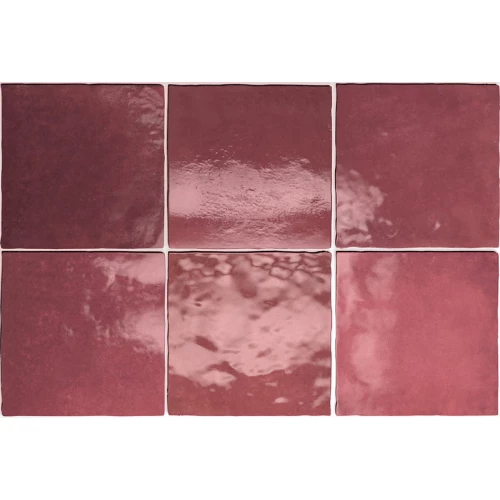Плитка керамическая Equipe Артисан Бургунды / Artisan Burgundy глянцевая бордовая 24457 13,2х13,2 см