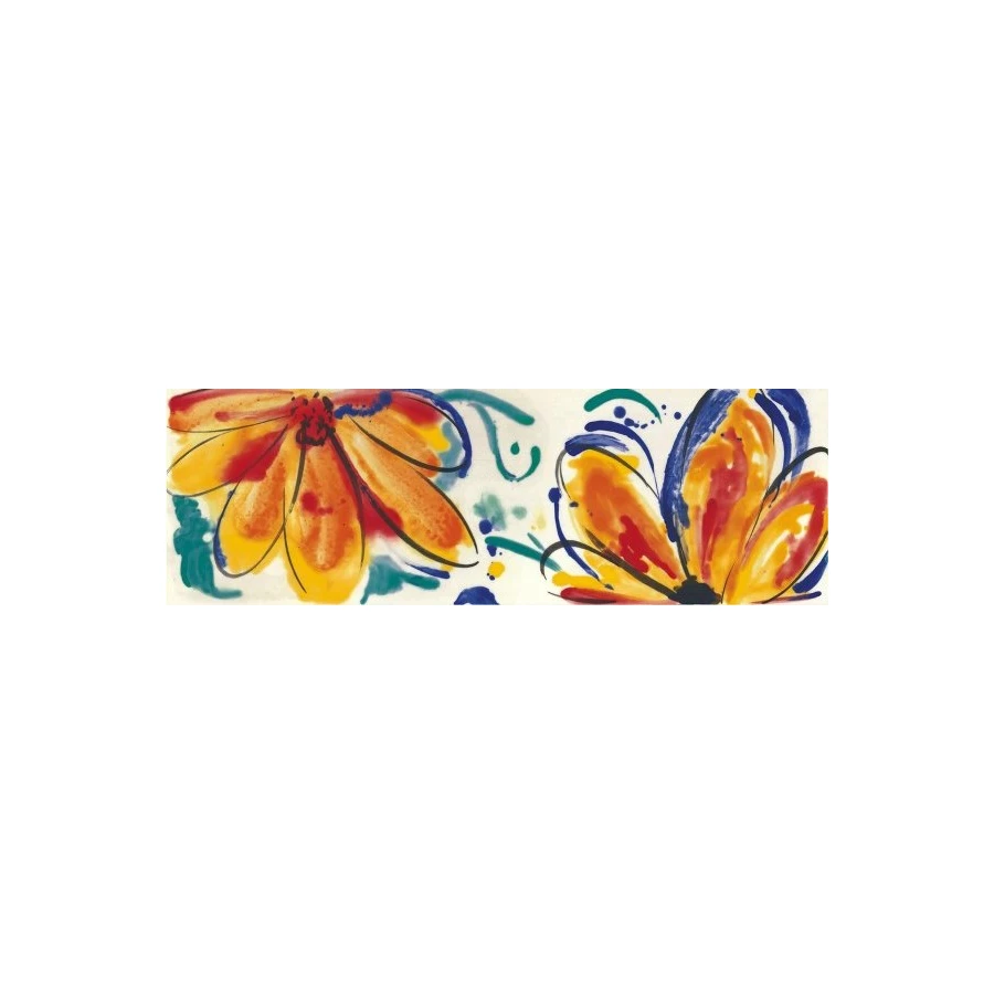 Декор Imola Ceramica Shades Flowers Sun Mix блестящий многоцветный 60x20 см