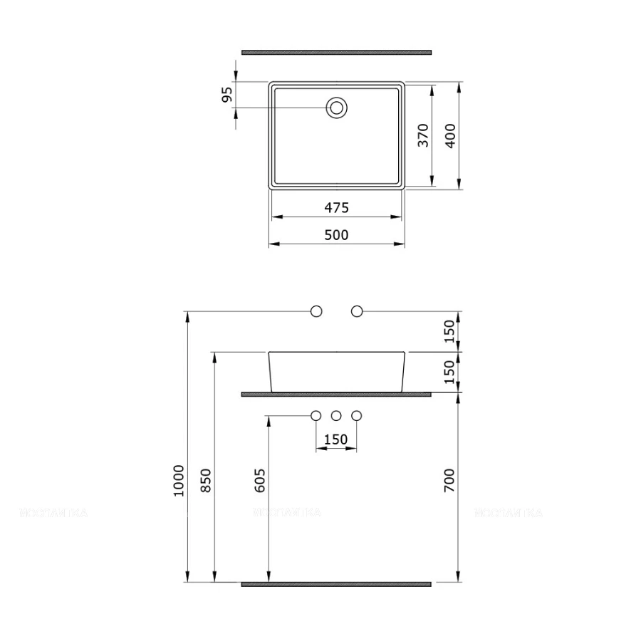 Раковина Bocchi Milano синяя 1215-010-0125