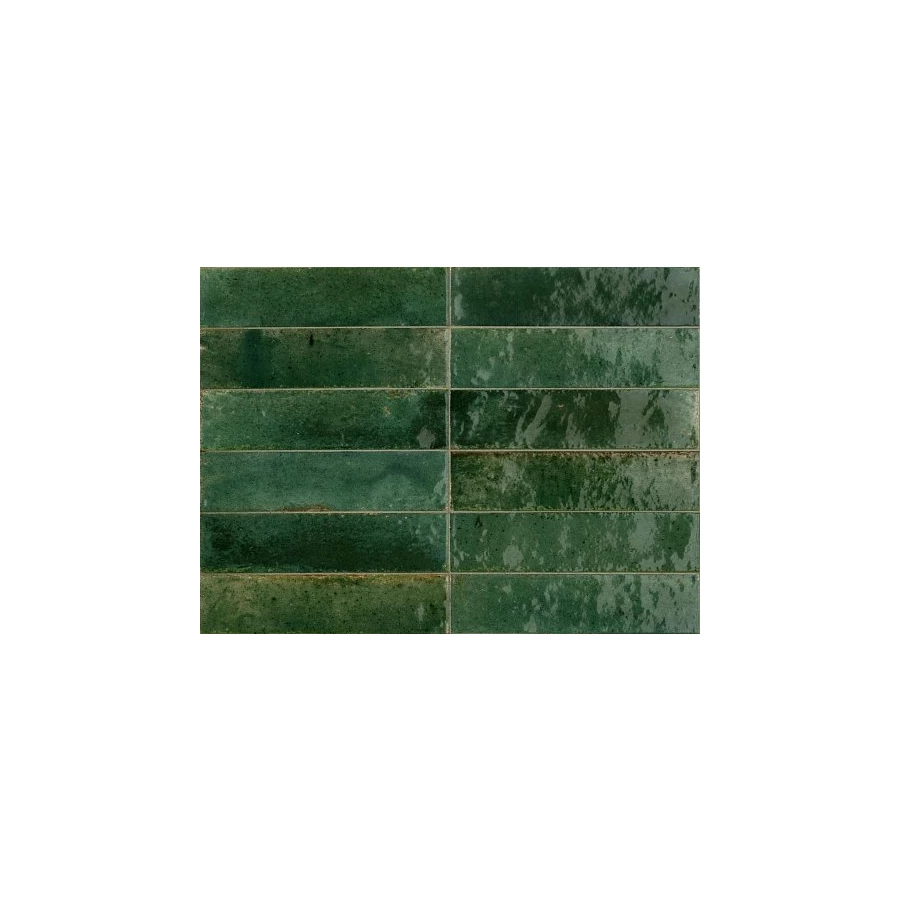 Керамогранит Marazzi Lume Green зеленый 6х24 см