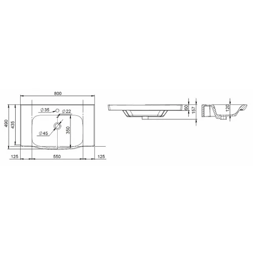 Раковина мебельная Am Pm Like M80WCC0802WG 80 см