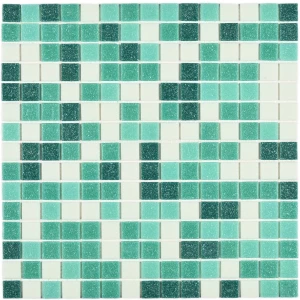 Мозаика Bonaparte Стеклянная мозаика Aura 20х20 глянцевая зеленая 32,7х32,7 см