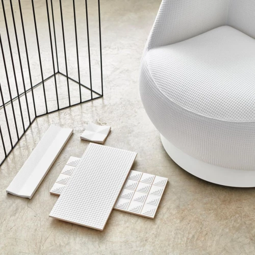Плитка настенная Harmony Peronda Пикуе 3Д Вхите / Pique 3D White матовая белая 31058 40х10 см