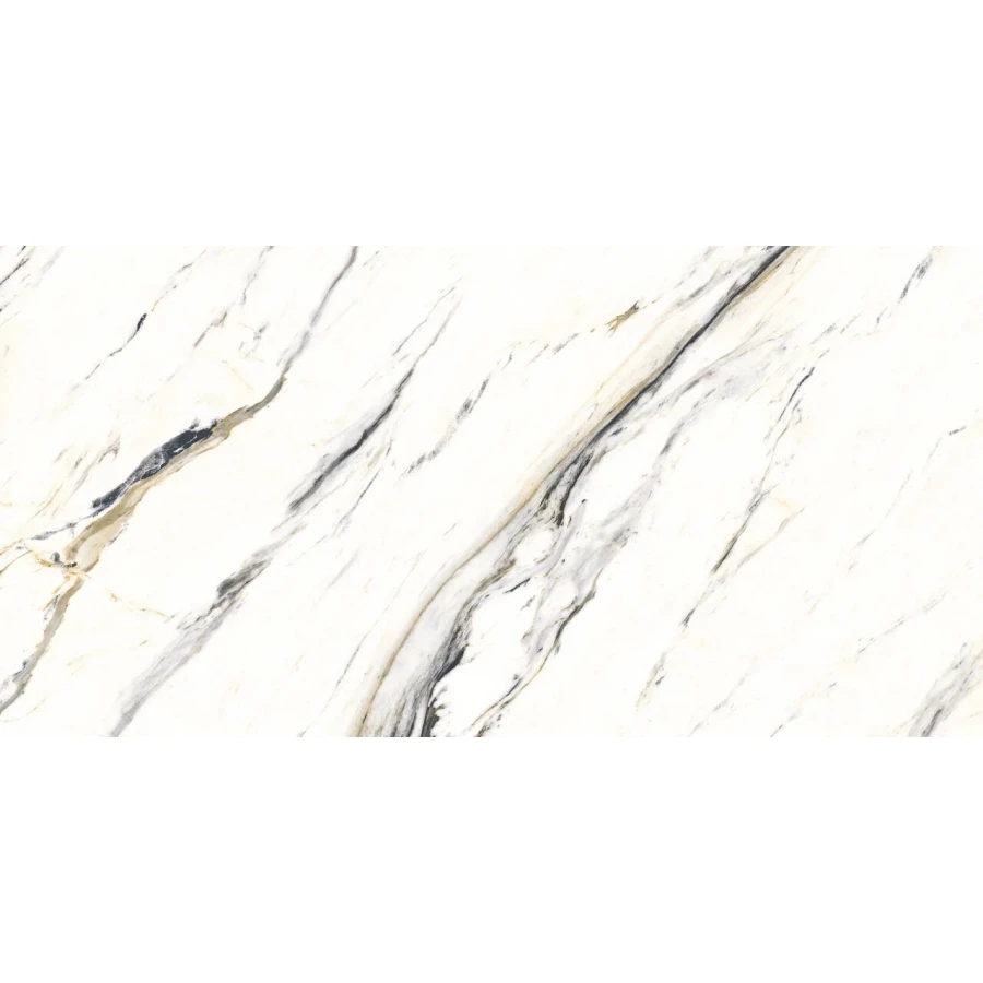 Керамогранит Planet Ceramics UKSL 2412 глянцевый с золотом белый 120х60 см