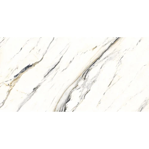 Керамогранит Planet Ceramics UKSL 2412 глянцевый с золотом белый 120х60 см