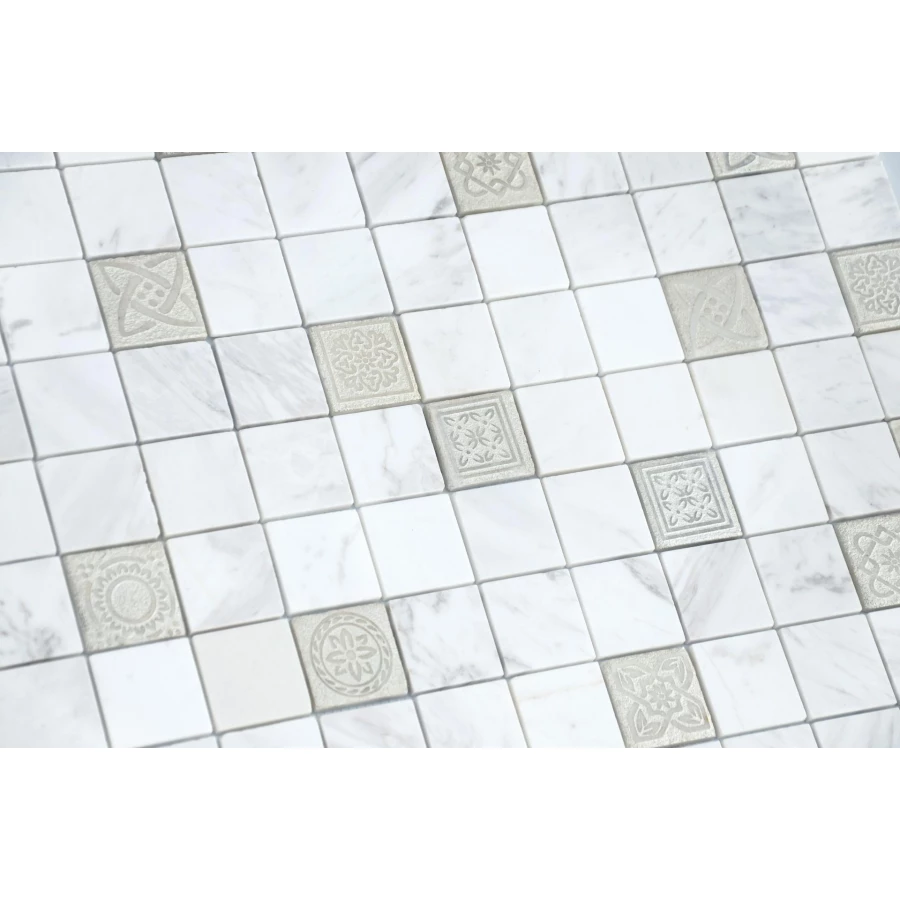 Мозаика из натурального камня LeeDo Ceramica Art Dolomiti bianco MAT серо-белый 30x30 см