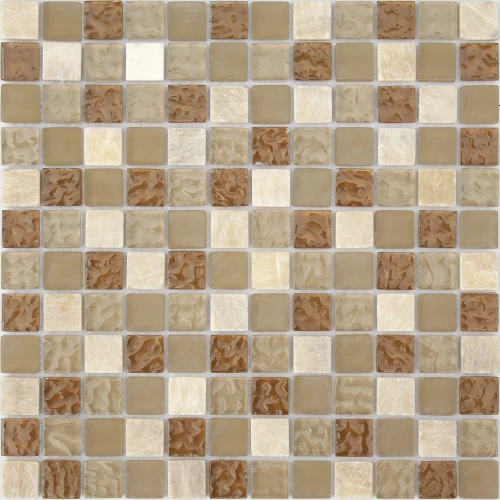 Мозаика из стекла и натурального камня Caramelle Mosaic Amber коричневый 29,8x29,8 см