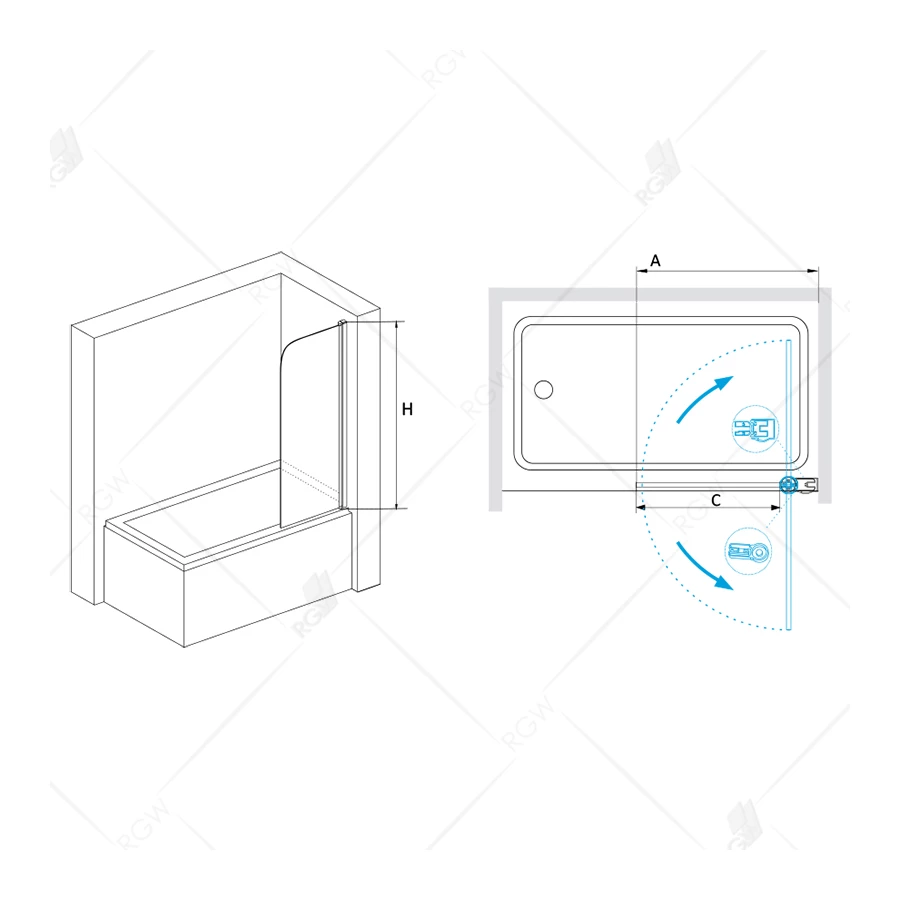 Шторка на ванну RGW SC-05 03110508-11 80х150 см