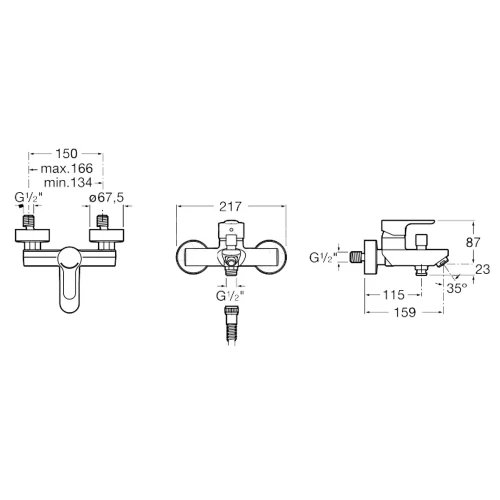 Смеситель для ванны Roca L20 без аксессуаров хром 7.5A02.0.9C0.M