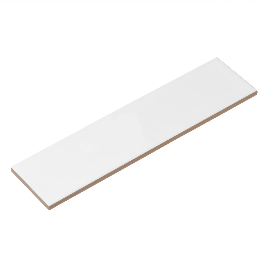 Плитка настенная Smile Tile Лигурия / Liguria Фузион Вайт / Fusion White глянцевая белая 30х7,5 см