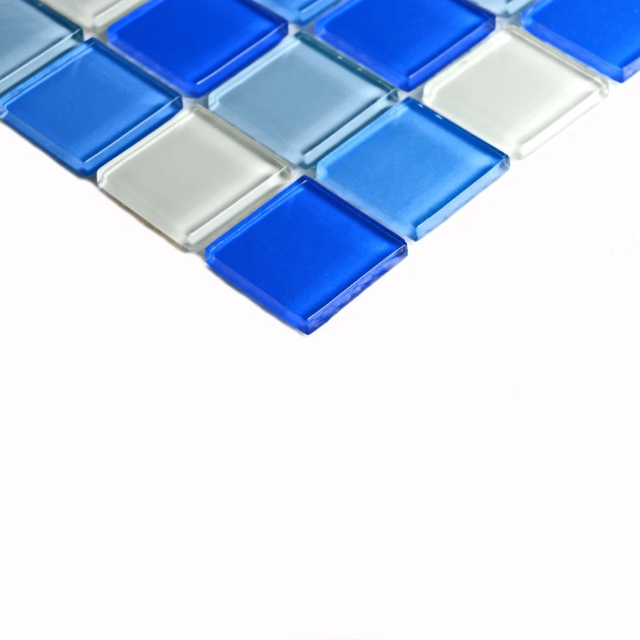 Мозаика Bonaparte Стеклянная мозаика Blue wave-3 25х25 глянцевая голубая 30х30 см