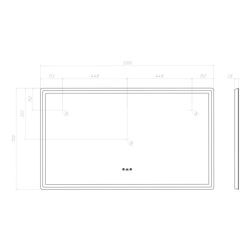 Зеркало Vigo Geometry Step 1200 236 120x70 см