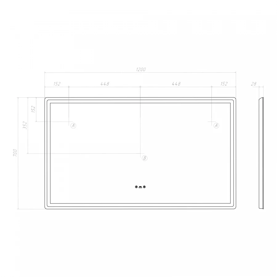 Зеркало Vigo Geometry Step 1200 236 120x70 см
