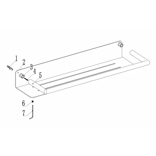 Полка большая Abber Osten 316 брашированная оружейная сталь AA1863BGG