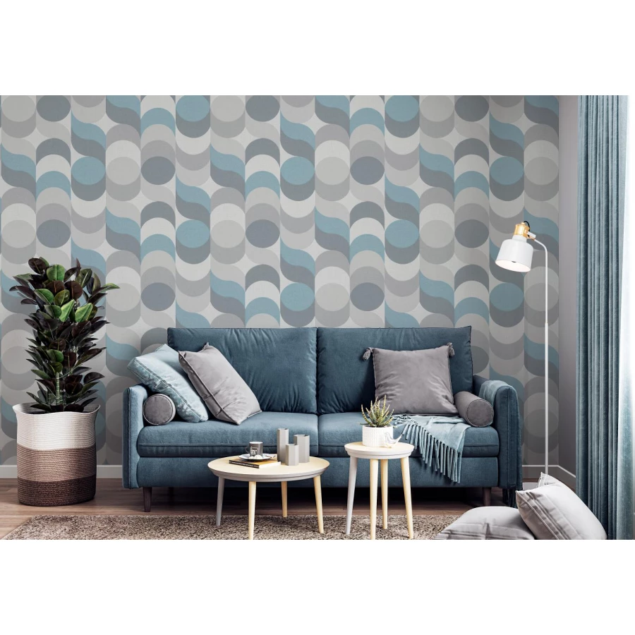 Обои флизелиновые Palitra Home Confetti HomeColor синие HC31186-46 1,06х10,05 м