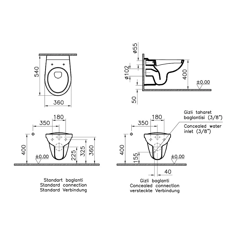 Унитаз подвесной VitrA Normus 6855B003-0101