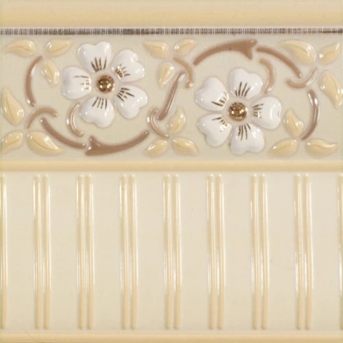 Плитка настенная Ape Ceramica Orleans Zocalo Tarragone Gold Vanilla глянцевая бежевая S002626 15х15 см