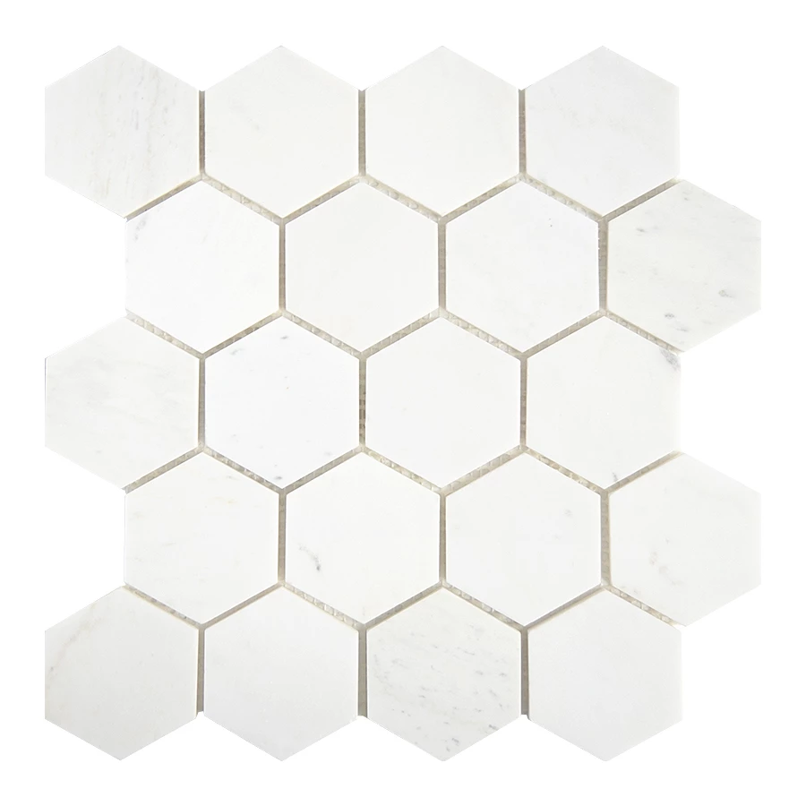 Мозаика Starmosaic Hexagon VMwP нат. мрамор белый 30,5x30,5 см