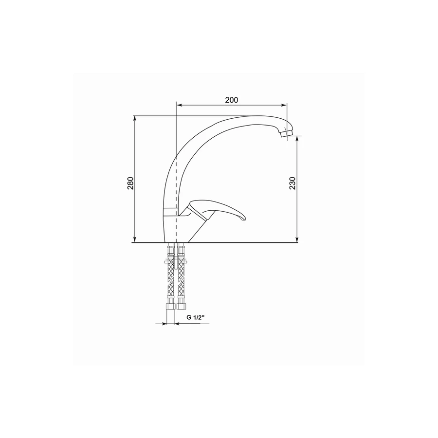 Смеситель для кухонной мойки MixLine ML-GS01 526180 темно-серый