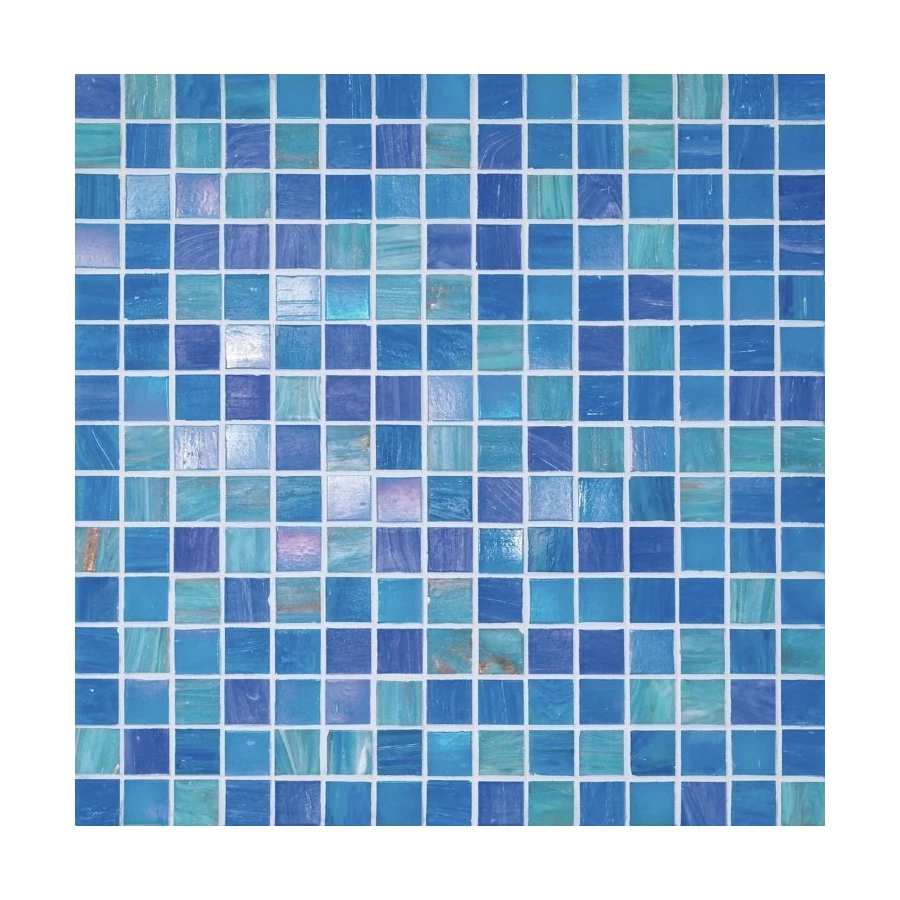 Стеклянная мозаика JNJ Mosaic Normal сетка 2x2 глянцевая голубая JC828 32,7x32,7 см