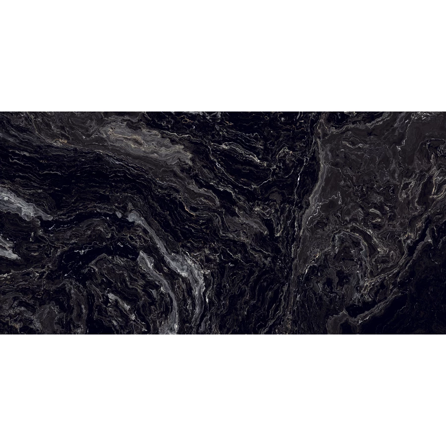 Керамогранит lamore Ceramic High Gloss 60х120 Amrone Black глянцевый черный 60/120-004 120х60 см