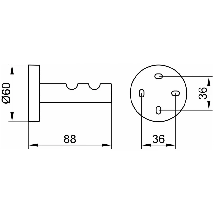 Крючок для полотенца Keuco Edition 90 двойной хром 19015010000