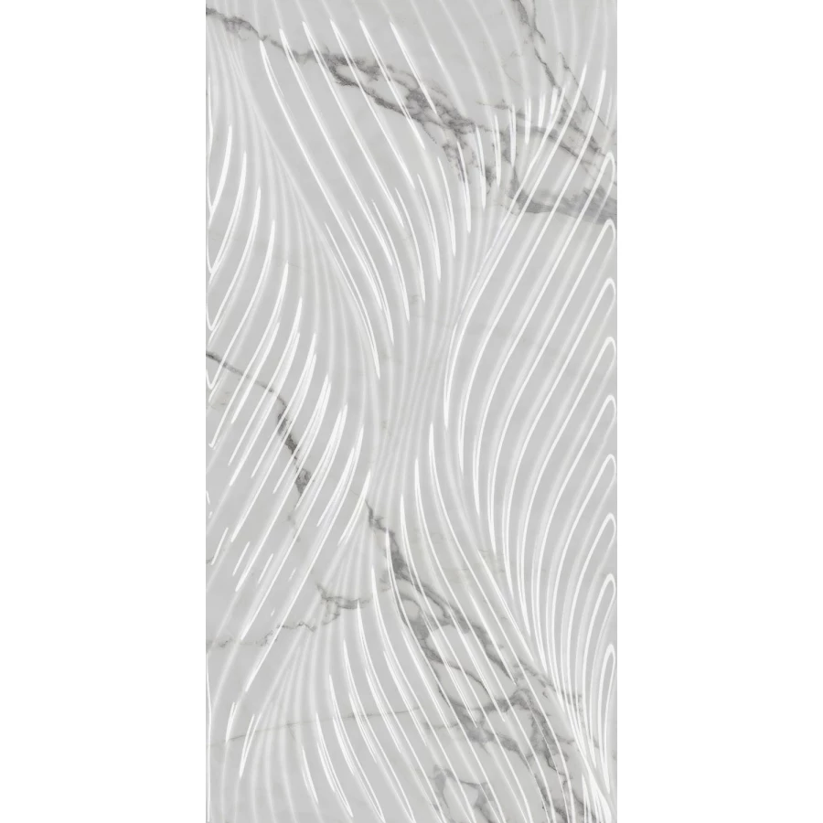 Плитка настенная Kerama Marazzi Коррер структура обрезная глянцевая белая 11281R 60x30 см