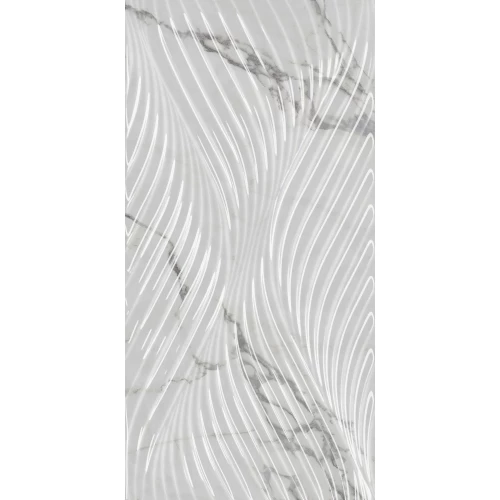 Плитка настенная Kerama Marazzi Коррер структура обрезная глянцевая белая 11281R 60x30 см