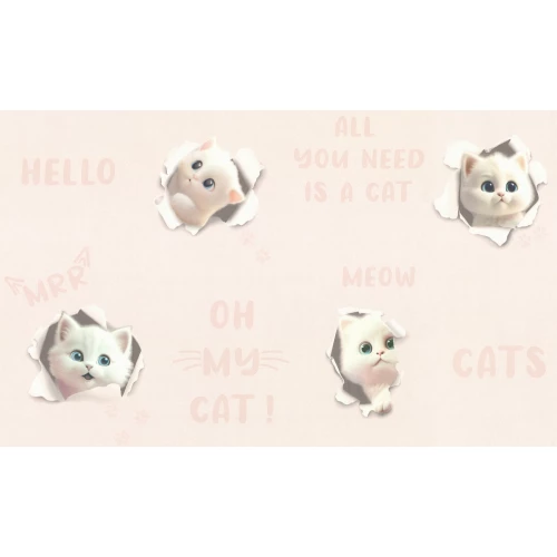 Обои флизелиновые Palitra Home 3D Cats HomeColor бежевые HC72285-25 1,06х10,05 м