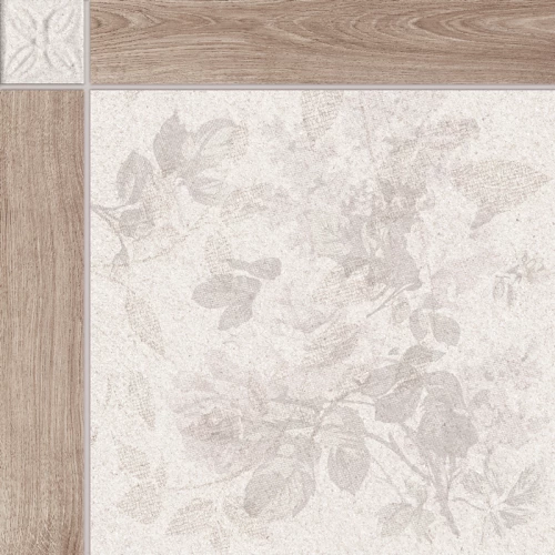 Керамогранит Global Tile Driada грес глазурованный орнамент светло-бежевый 41,8*41,8 см