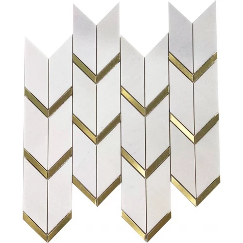 Мозаика Orro Mosaic Стоне Атлантида 94х38 и 38х8 белая 32,25х30,5 см