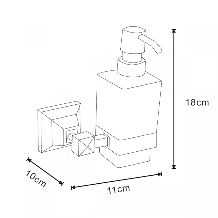 Дозатор жидкого мыла Azario Altre стеклянный хром AZ96012