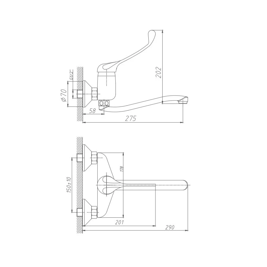 Смеситель для кухни Haiba с хирургической ручкой HB4654