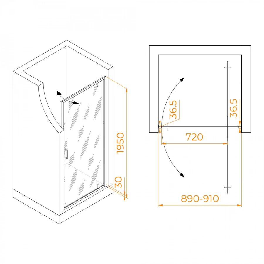 Душевая дверь RGW LE-102B Прозрачное 900 711210209-14