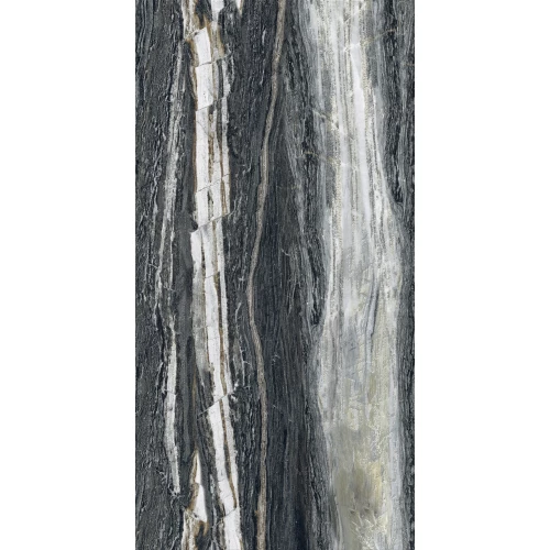 Керамогранит Creanza Brazzilian Black Shape+Glue Art 3D-глазурь матовый чёрный SH1002-G 120х60 см