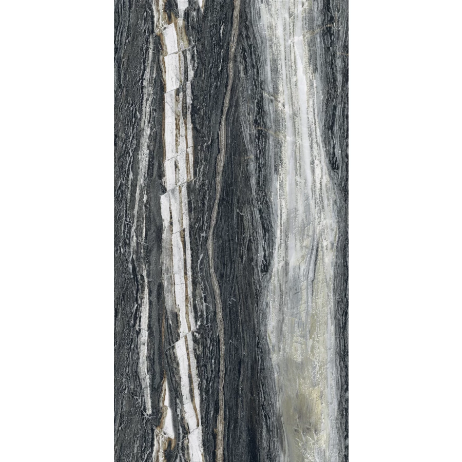 Керамогранит Creanza Brazzilian Black Shape+Glue Art 3D-глазурь матовый чёрный SH1002-G 120х60 см