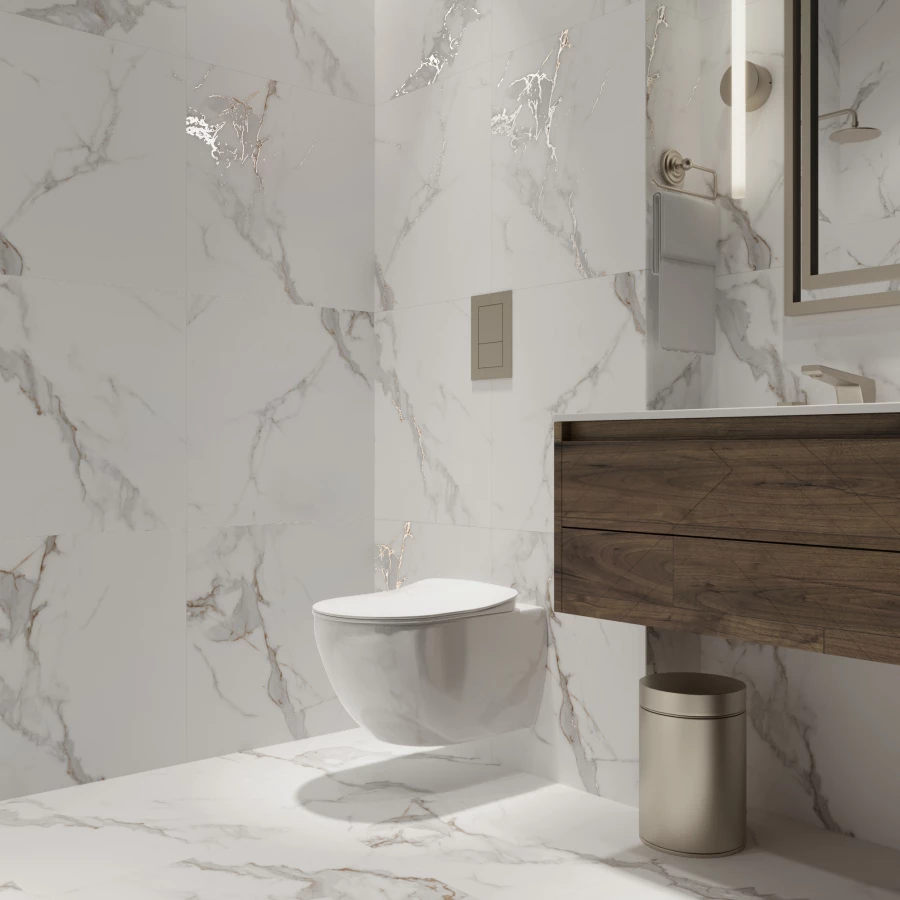 Керамогранит Arcadia Ceramica Statuario Seville Carving белый CR6002-A 60х60 см