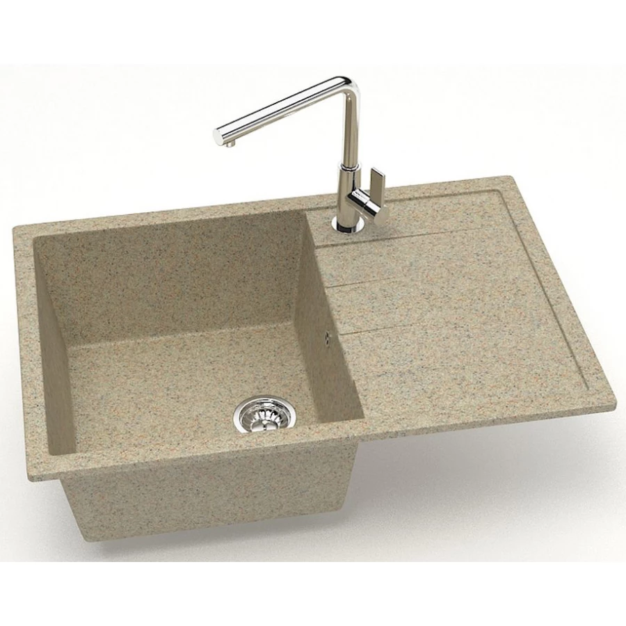 Кухонная мойка Azario Vision искусственный мрамор цвет песочный CS00078340 75x50.5x21.8 см